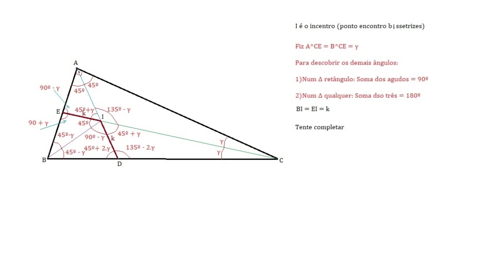 Intersecção de bissetrizes internas Ainc12