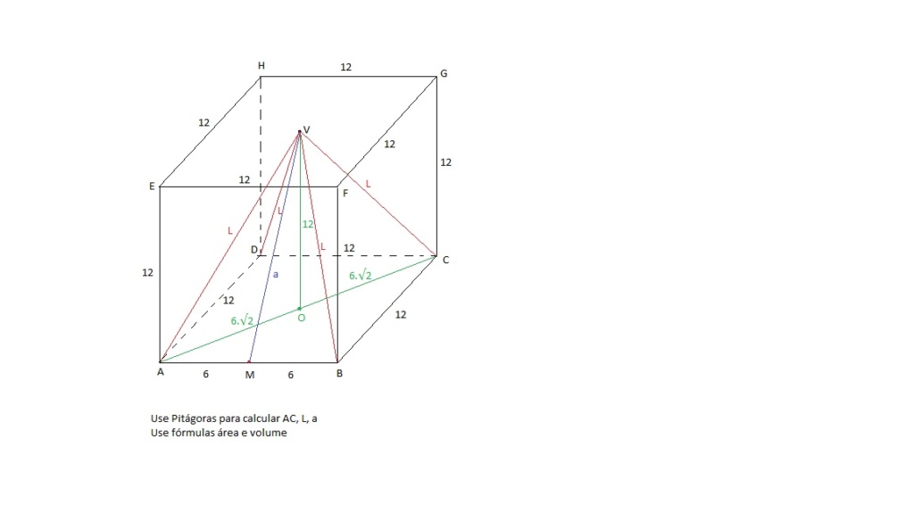 Geometria espacial - pirâmide e cubo  Cubpir10