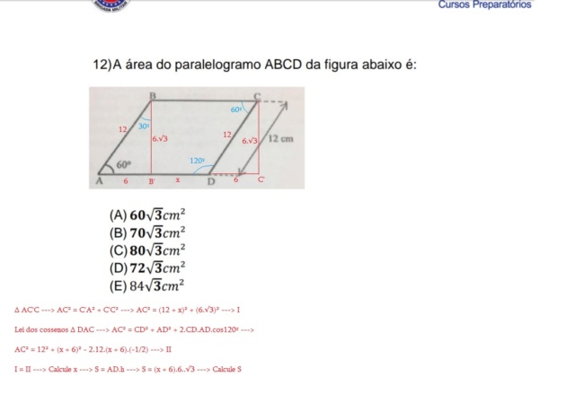 Área do paralelogramo  Zareap10