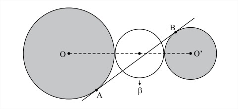 Na figura, o segmento AB, que mede 12√3  cm, tangencia  Prova_11