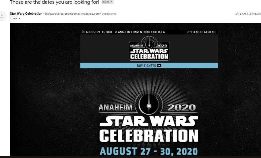 Star Wars Celebration 2020, Anaheim - August 27th - 30th Screen25