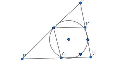 Circunferência inscrita em um triângulo. Screen35