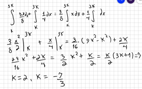 Calculo Integral (calcular o valor de K)
