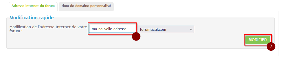 Modifier l'adresse Internet de votre forum Mssdom10