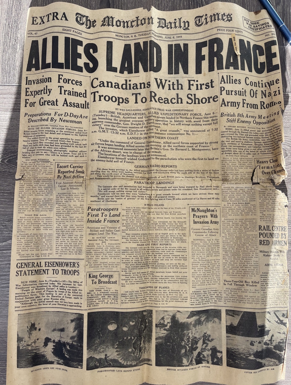 Édition spéciale du Moncton Daily Times 6 Juin 1944 Af696410