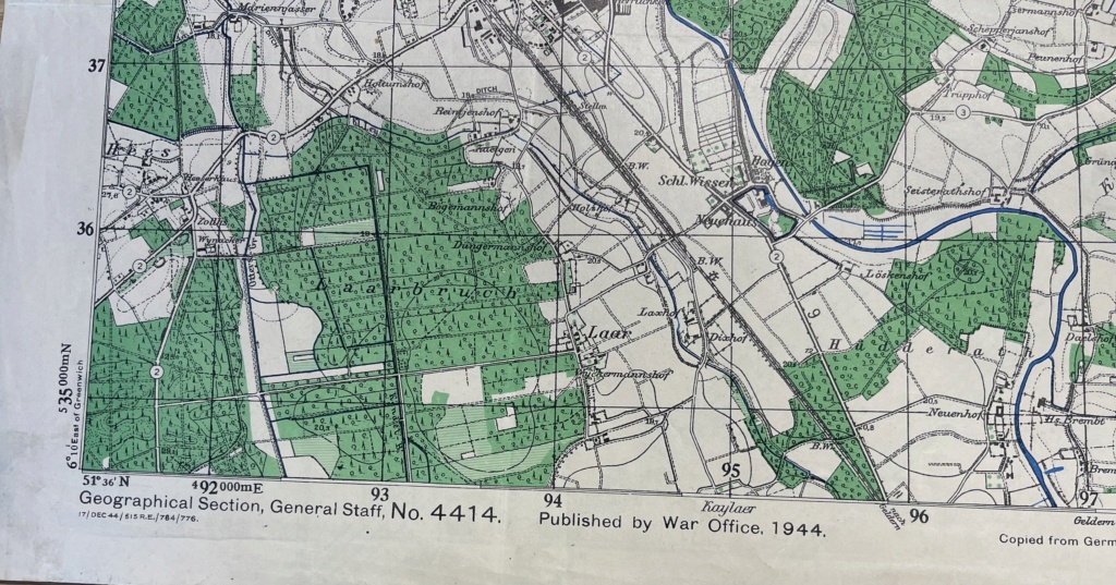 Carte d’Udem en Allemagne de 1944 du War Office Bcad8710