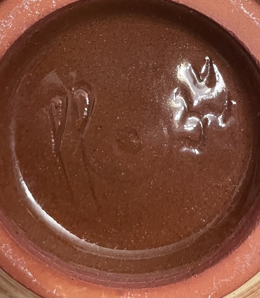 Slipware dish, PP mark - possibly Powell Pottery, Llangollen  1c8b6b10