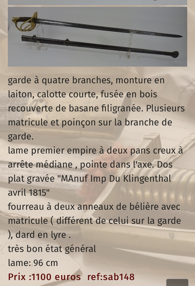 sabre de cavalerie lourde 1854 avec une lame de 1813 Baa9f710