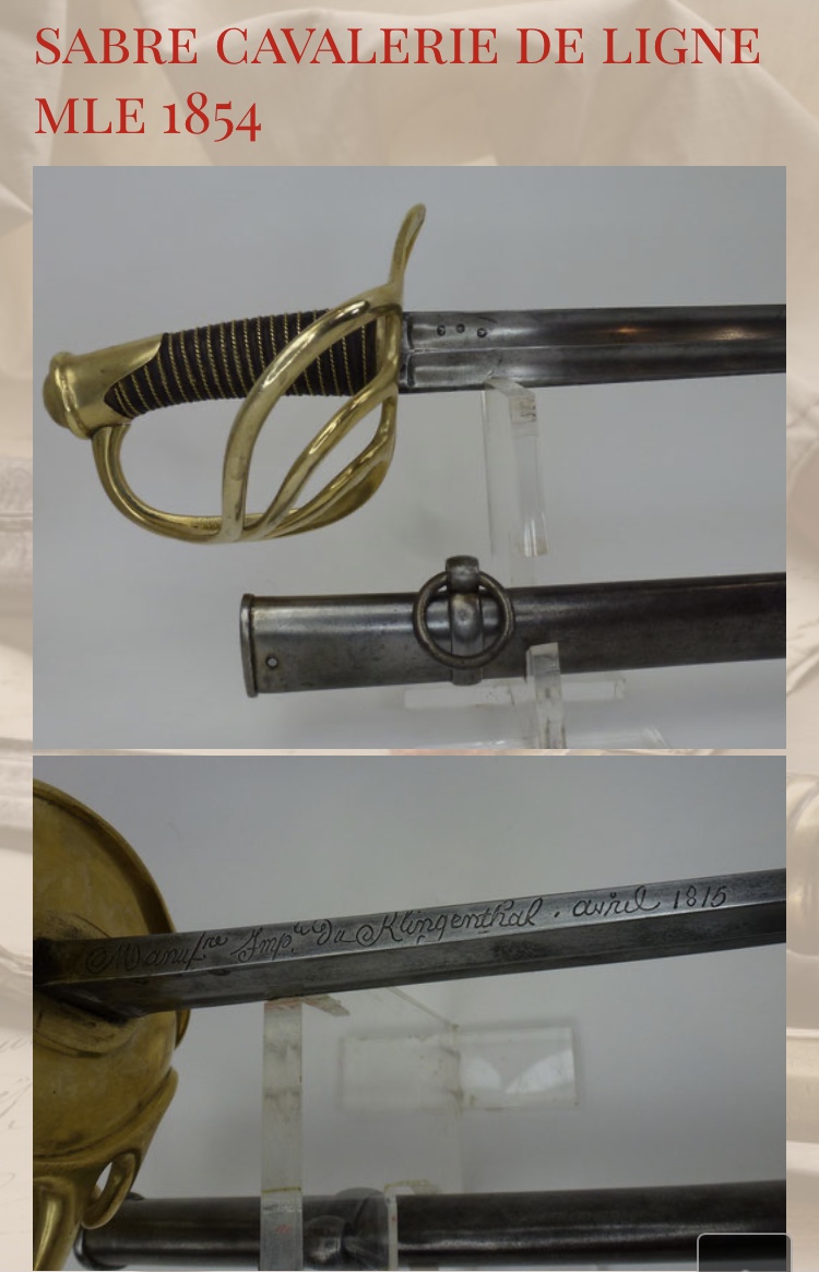 sabre de cavalerie lourde 1854 avec une lame de 1813 C5285310