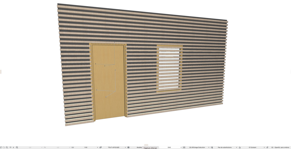 bois -  [ ARCHICAD-OBJETS GDL ] Bardage bois horizontal à tester / Accessoire de mur Captur12