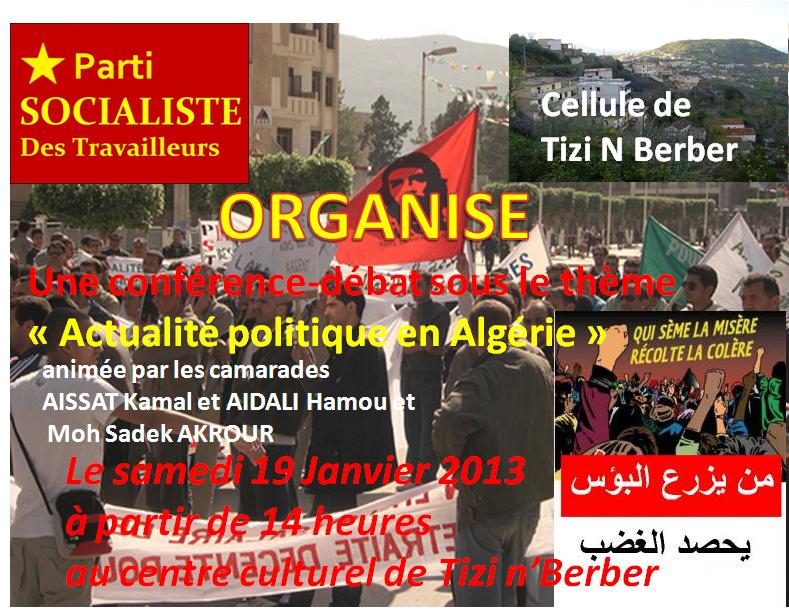 PST Tizi N Berber: conférence-débat sous le thème « Actualité politique en Algérie » Le samedi 19 Janvier 2013 à partir de 14 heures Tnb10