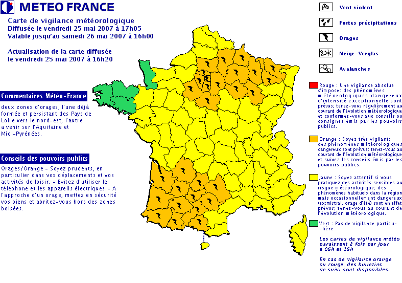 Vigilance de météo france du 25/05/07 >!< Fr21