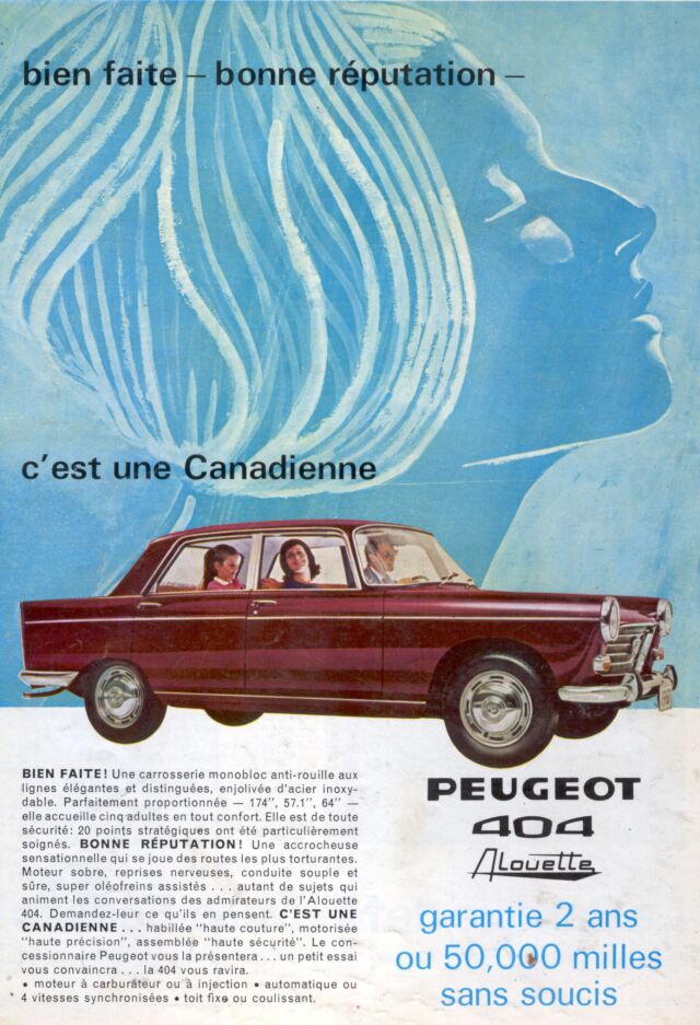 Vieilles publicitées de produits importé publié au Québec 1967pe10