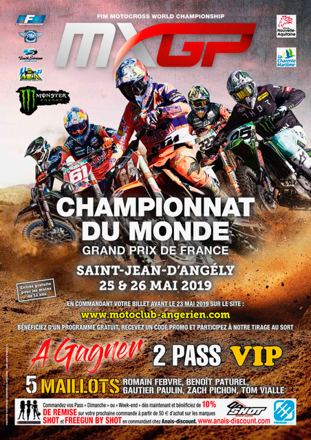 Dimanche 26 Mai 2019, manches du championnat du monde de motocross à Saint Jean d'Angely en Charente Maritime Motocr10