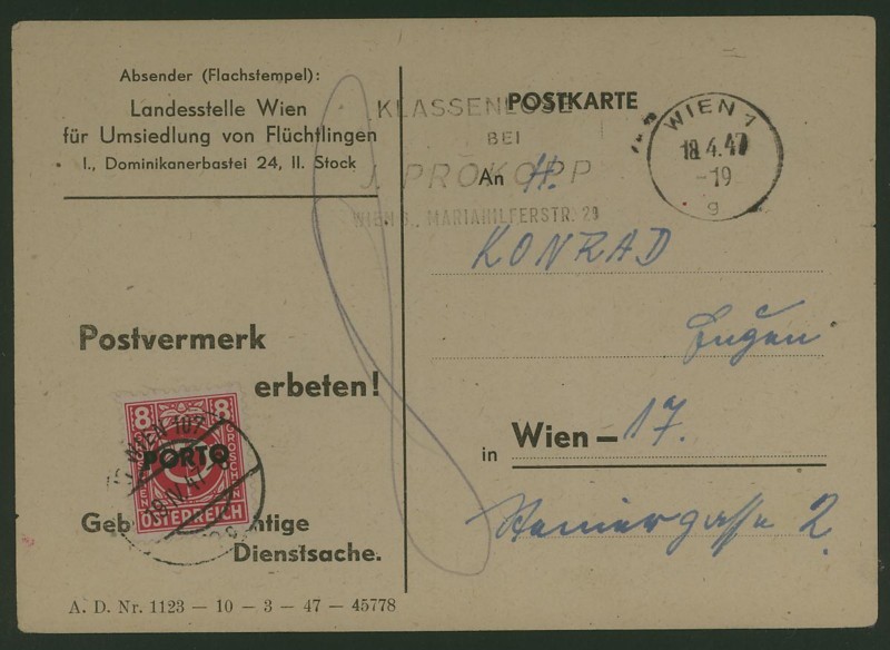 Österreich - Verwendung von Portomarken in Österreich Ank_1910