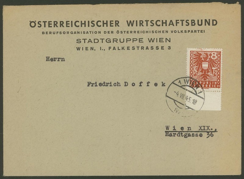 Wappenzeichnung - ANK 714-736 - Belege Avp10