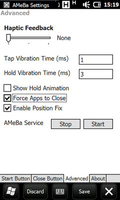 [WM 6.5.x] - AMEBA, un logiciel indispensable [fermer ses applications avec "X" et autres] pour WM 6.5.3 Screen31