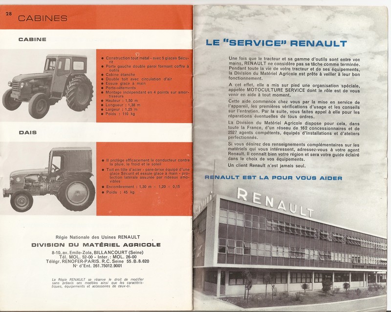 Les équipements des Tracteurs Renault 1511