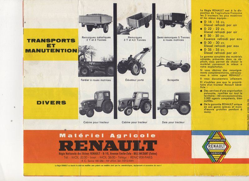 Les équipements des Tracteurs Renault 5510