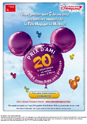 20 euros pour les amis des detenteurs d'un passport du 4 jan au 7 mars 2010 Disney10