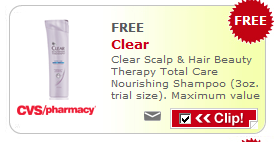 FREE Clear Scalp & Hair Beauty Therapy Shampoo CVS Coupon Cvs10