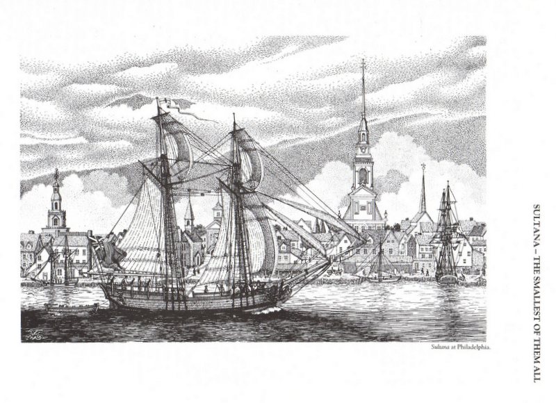 Planche d'une goëlette du XVIIIe sièccle du genre Colonial Schooner. Img95510