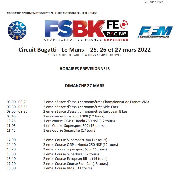  [FSBK] Le Mans 2022 . Les 26 et 27 Mars 2022 Hor13