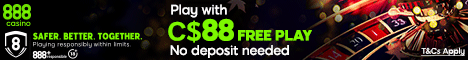 888Casino $/£88 No Deposit Bonus No Deposit Bonus CA UK  888_ca10