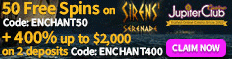 Jupiter Club Casino 50 Free Spins No Deposit Bonus BTC/400% Bonus Jupite10