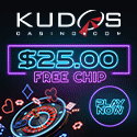 Kudos Casino $/€25 No Deposit Bonus 150% Bonus  Kudos-10