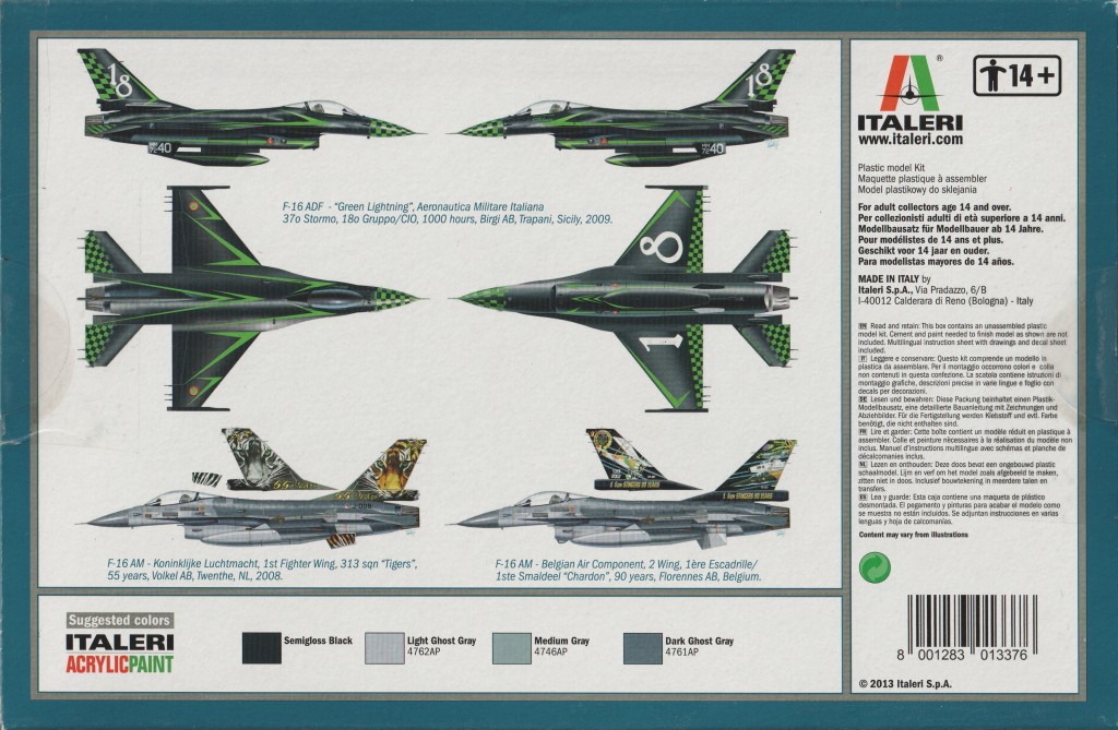 1/72 Italeri F-16ADF/AM Special Colors 0215