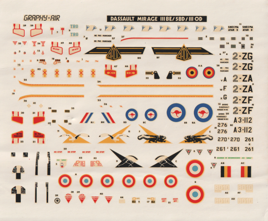 1/72 Graphy Air Mirage III OD Decals11