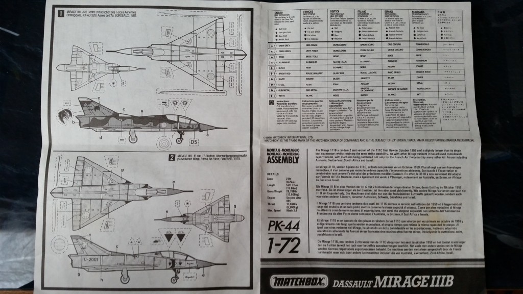 [Terminé] 1/72 Matchbox Mirage IIIB M513