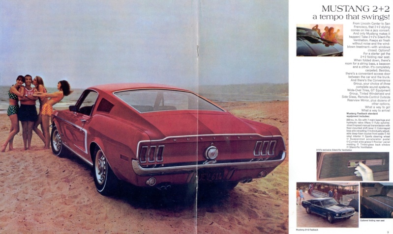 Brochure en anglais, Mustang 1968, version américaine , reproduction Brochu16