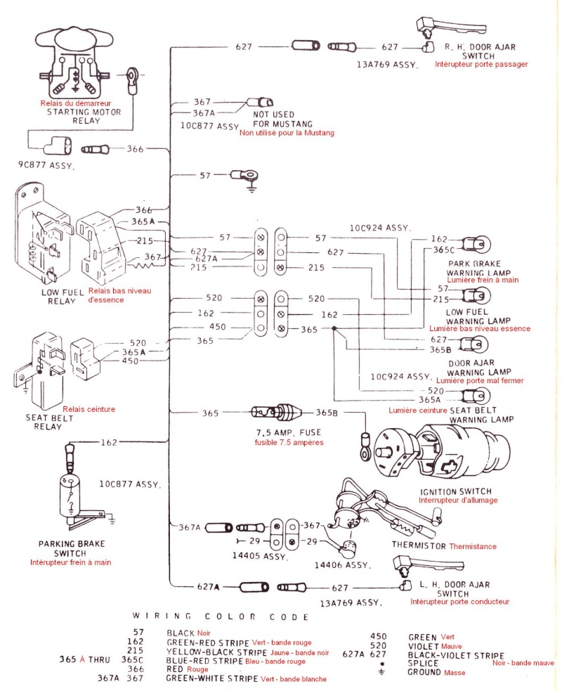 lumière - (67) Option, groupe de lumière témoin (Convenience control panel)  pour Mustang 1967 Conven13