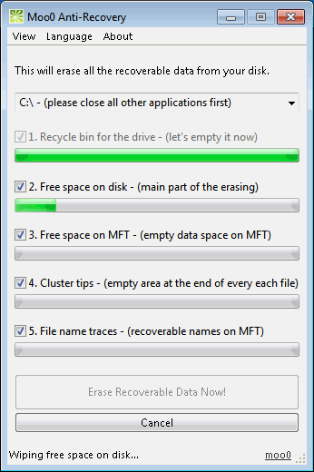 cancellare - Cancellare definitivamente i file già cancellati - Moo0 Anti-Recovery 001_x10