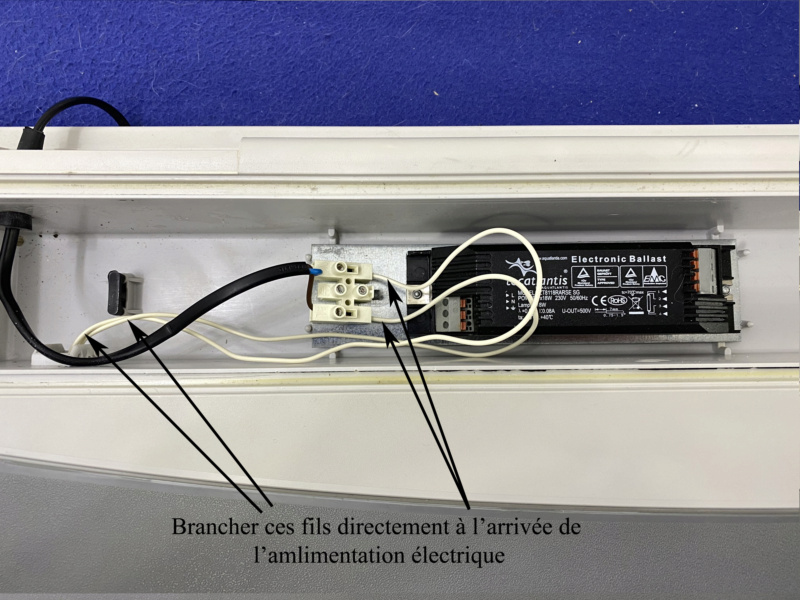 Changement tube néon T8 18W Aquatlantis par équivalent LED pour 5 euros maxi Branch10