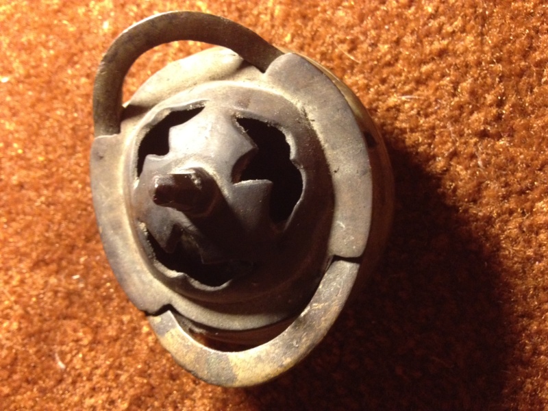 Chinese made decorated metal piece. Looking to identify the markings on bot Photo-23
