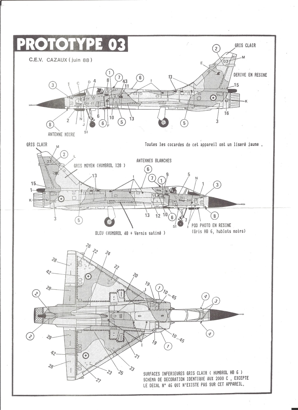 [GRAPHY-AIR] Planche de décals  DASSAULT MIRAGE 2000 C et prototype 03 Réf DECALS n°7 1/72ème Graphy12