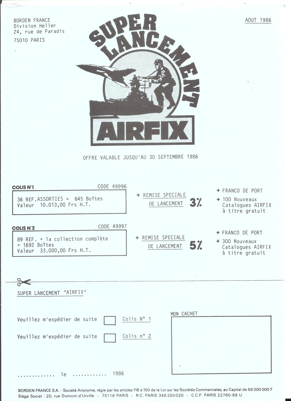 Septembre 1986 ... Le jour ou AIRFIX fut distribué par HELLER  Helle618