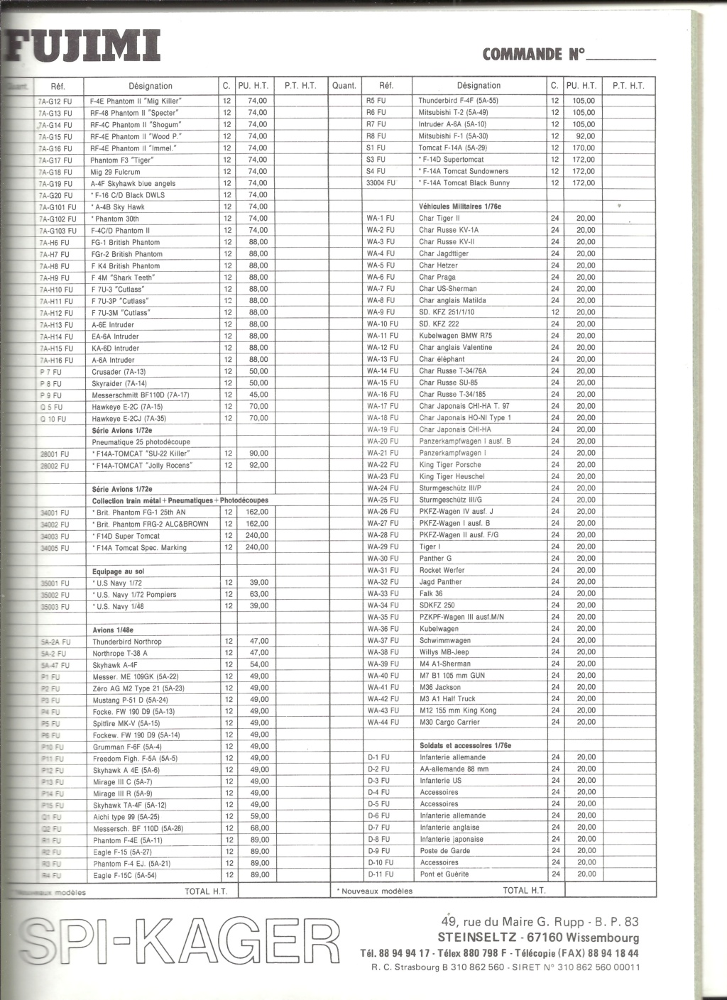 [SPI KAGER 1989] Bon de commande et tarif revendeur 1989  Spi_ka30