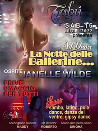 2022 - 16 luglio 2022 - "LA NOTTE DELLE BALLERINE" - JANNELLE WILDE - TABU' SENSUAL DISCO - LAP DANCE - VESCOVATO - CREMONA (CR) Jennel11