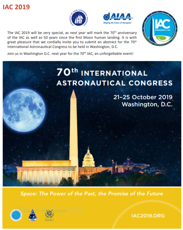 Congrès astronautique IAC 2018 Iac1910