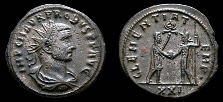 Aureliano de Probo. CLEMENTIA TEMP. Probo recibiendo globo de Júpiter. Trípoli 338510