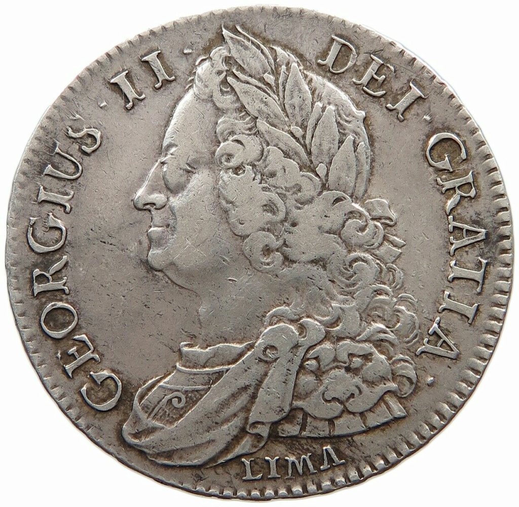 1/2 corona 1745. Jorge II. Reino Unido. LIMA _5710
