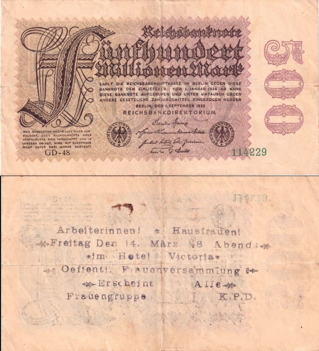 Un gran día para mi colección de propaganda electoral alemana, sobreimpresa en billetes, de partidos políticos alemanes ultranacionalistas y antisemitas 1923-1933. Bndz1714