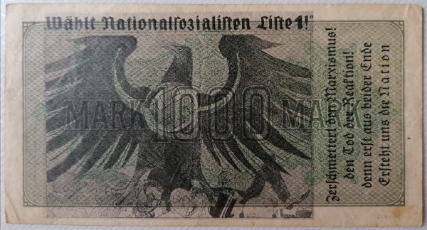 PROPAGANDA. Billetes alemanes con sobreimpresiones 1923-1933.  Img_2270