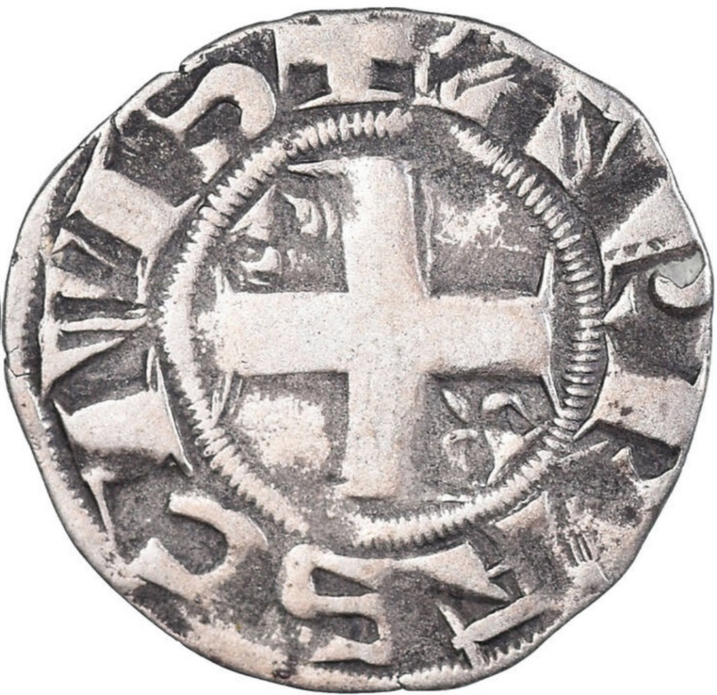 Felipe II de Francia (1180-1223) el Augusto, partícipe en la Cruzada de los Reyes (la tercera). Dinero de vellón de Arrás.  Scree415