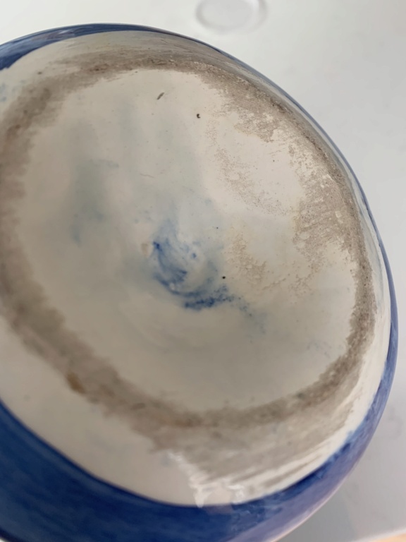 White Ceramic Watering Can? Handpainted Blue Img_0211
