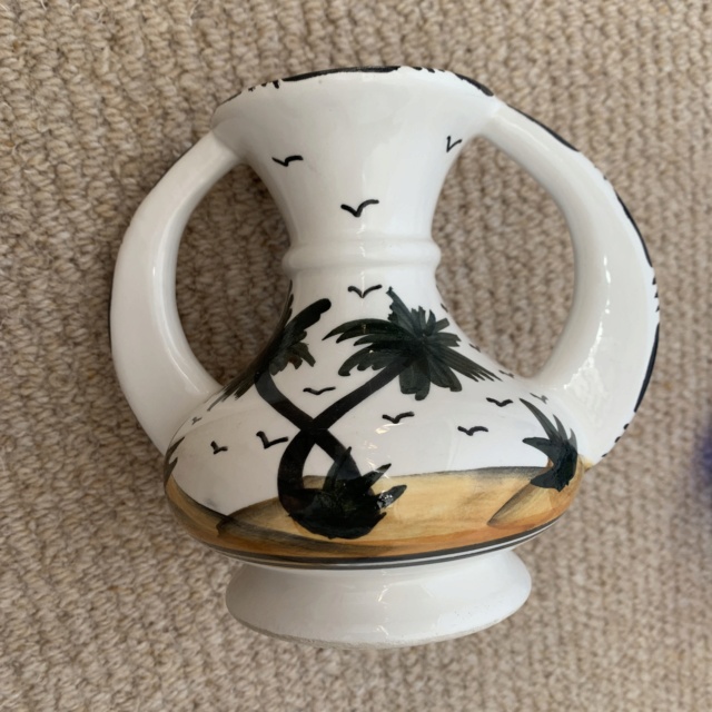 Double Handled Vase, Fnnaim or Ennaim, With Palm Trees ID Help Img_3414